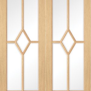 Reims Oak (CLEAR BEVELLED GLASS) Pre-Finished Pair - LPD